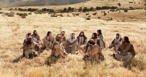 Jesus teaching his apostles