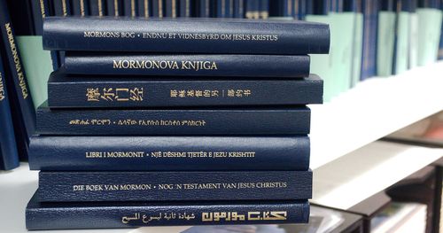 Stacks of Book of Mormon books in Multiple Languages