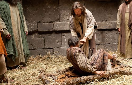 Jesus healing a man