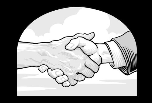 Deux hommes se serrant la main