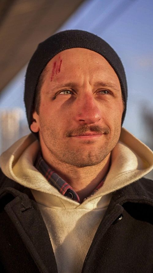 People at a train station