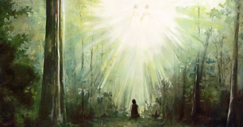 Joseph Smith seeing Heavenly Father and Jesus Christ in Sacred Grove