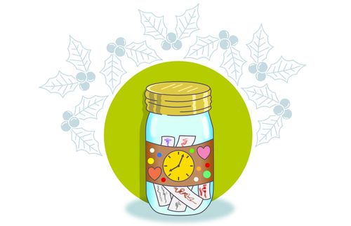 jar with papers in it