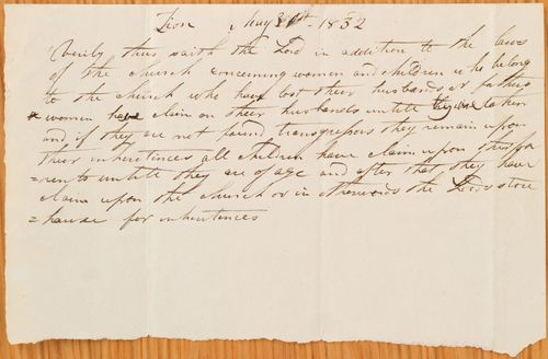 Revelation regarding women and children in Zion.