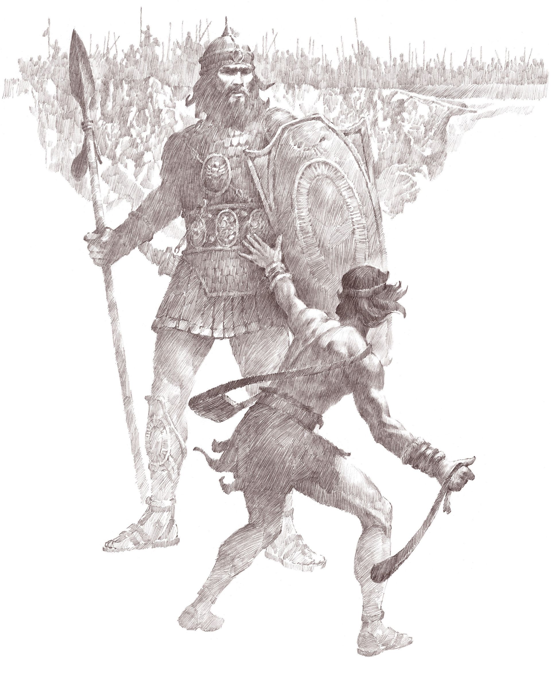 David Slays Goliath, by Ted Henninger (62073); GAK 112; GAB 19; Primary manual 1-52; Primary manual 6-37; 1 Samuel 17