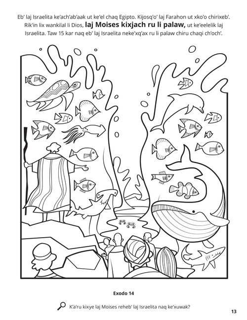 Parting the Red Sea coloring page