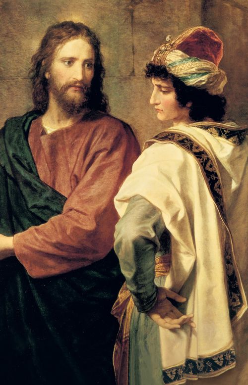 Christ and the Rich Young Ruler, by Heinrich Hofmann [Kristo n’Umutegetsi Mutoya w’Umutunzi, yakozwe na Heinrich Hofman]