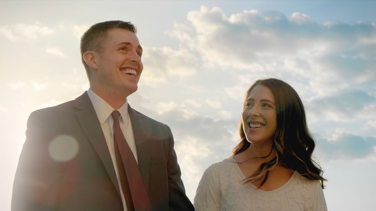 A man and woman recently married in the temple