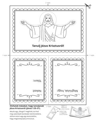 tevékenységi oldal: tanulj Jézus Krisztusról