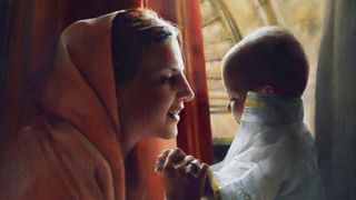 Hannah with her son Samuel as a baby.