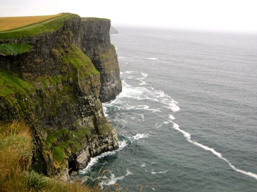 Tall cliffs along the Mother coastline in Ireland.