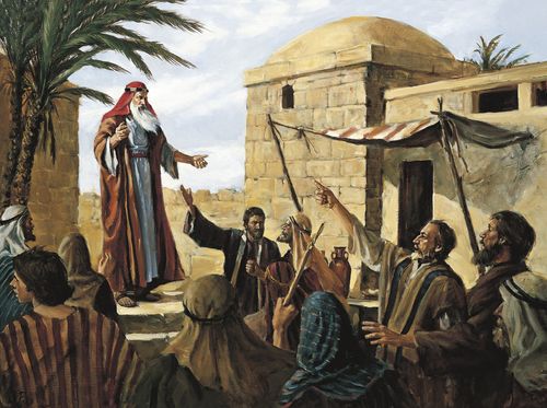 Lehi prorokuje lidem v Jeruzalémě