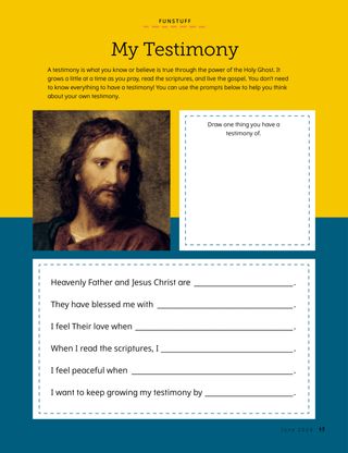 Activity PDF with portrait of Jesus Christ