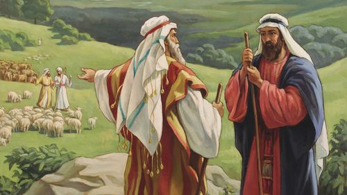 Abraham talking to Lot