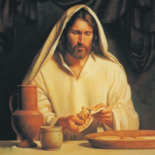 Jeesus murtaa leipää