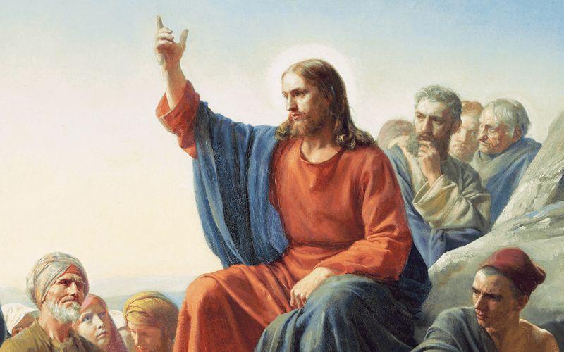 Jesus teaching the Sermon on the Mount