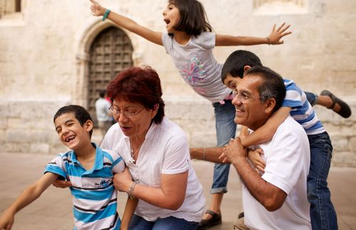a family spending time together