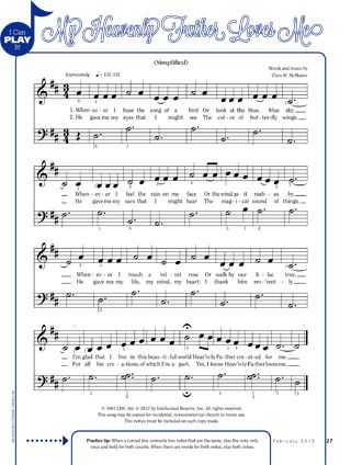 music, My Heavenly Father Loves Me