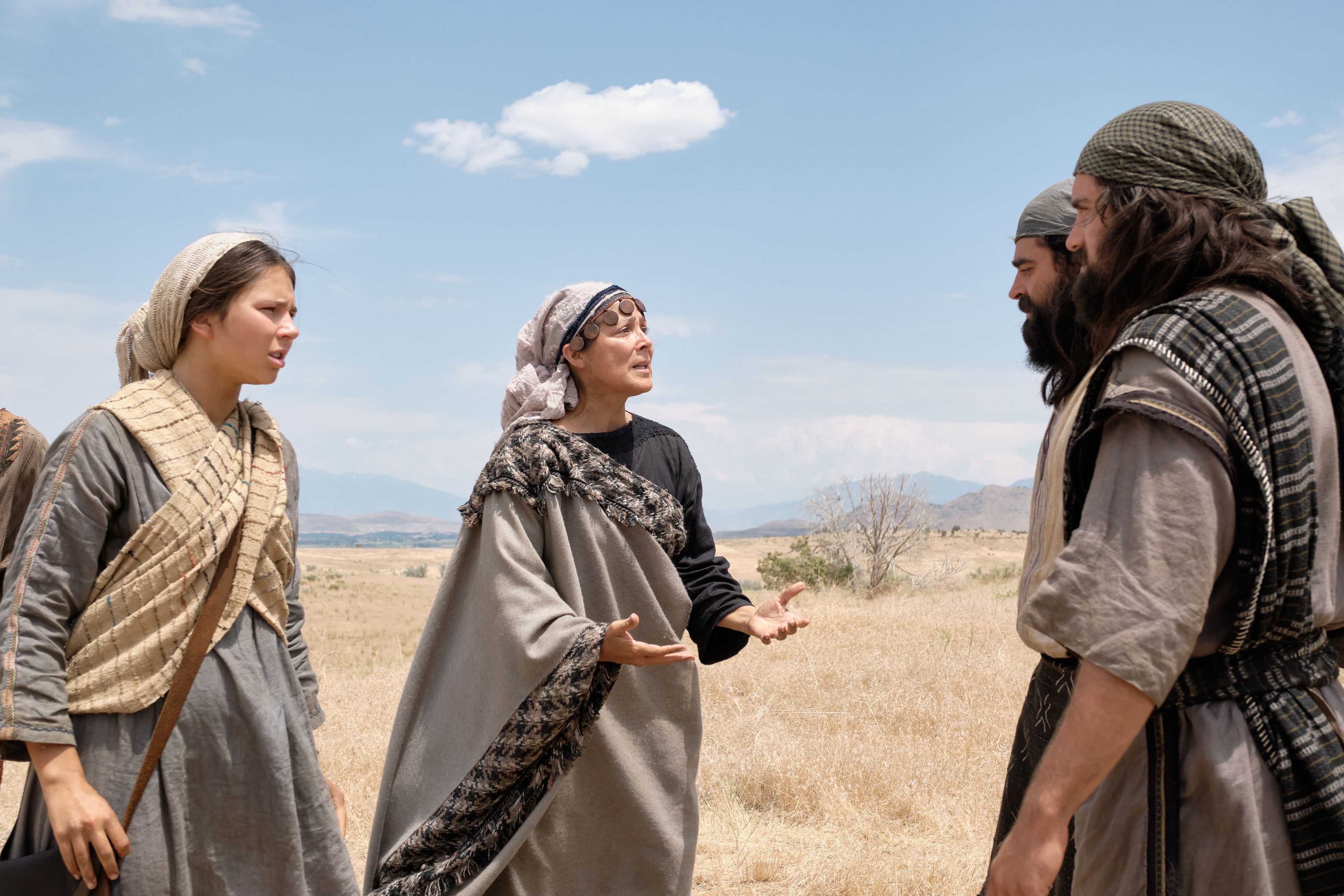 Ishmael's wife and one of his daughters plead with Laman and Lemuel for Nephi.