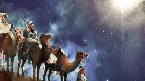 three Wise Men gazing at the new star