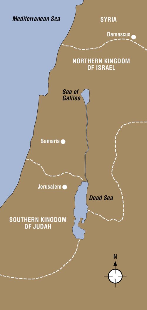 Map of kingdoms of Israel and Judah