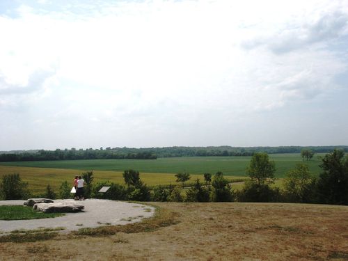 The green fields of Adam-ondi-Ahman in Missouri.