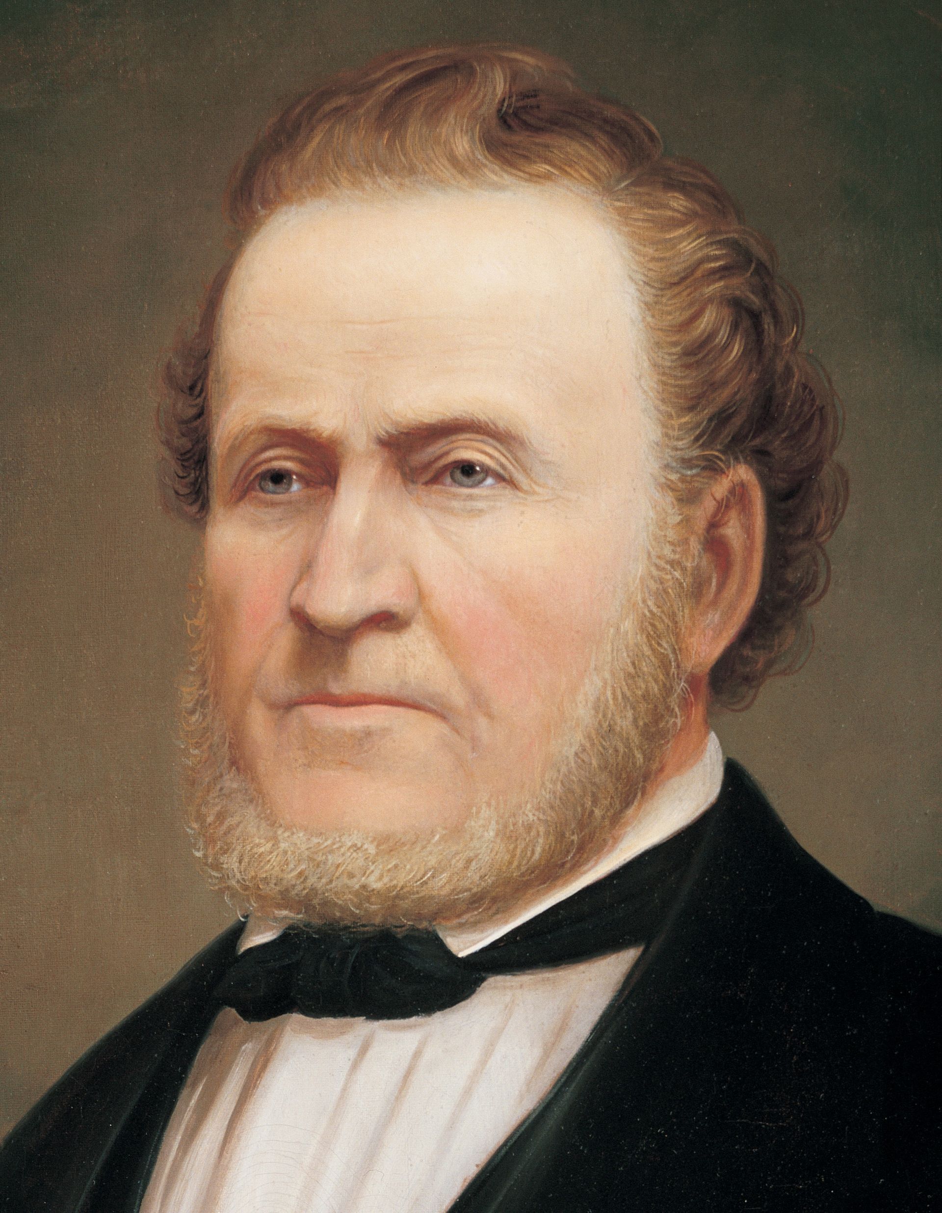 A portrait of Brigham Young, who served as the second President of the Church from 1847 to 1877; painted by George Martin Ottinger.