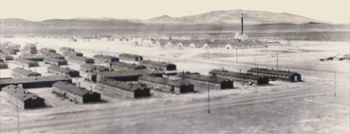 aerial view of the barracks at the Topaz War Relocation Center in Utah