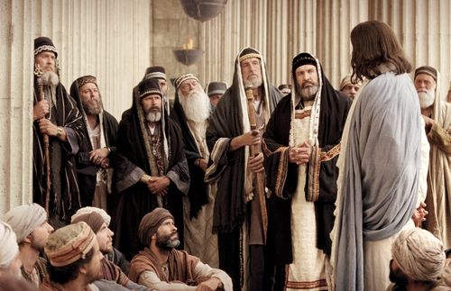 Savior with Pharisees and scribes