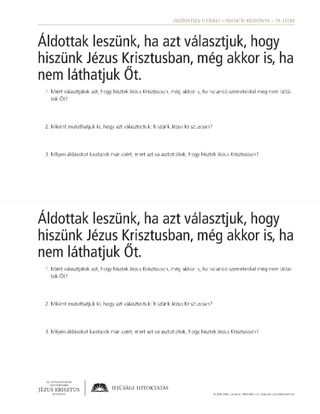 handout, Choose to Believe