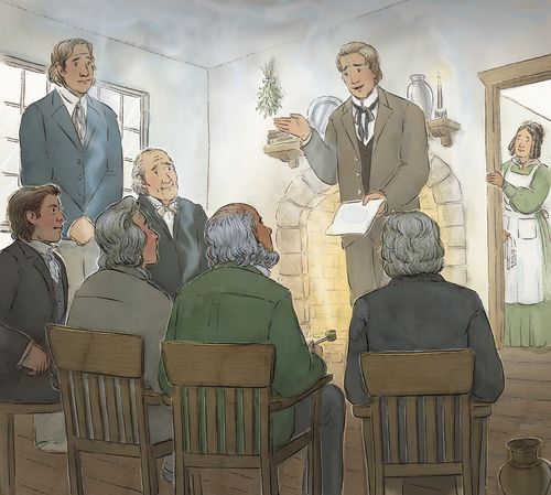 Joseph Smith speaking to other members