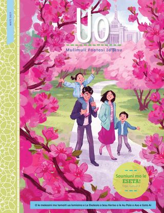 family walking together, surrounded by cherry blossoms
