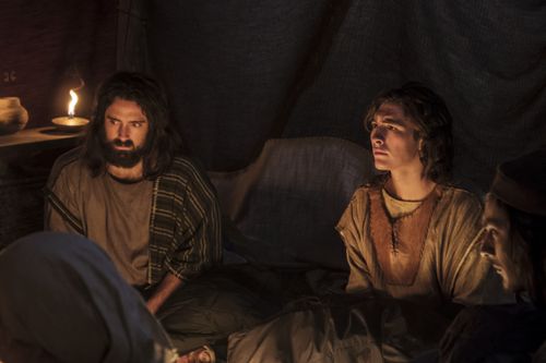 Nephi and Lemuel listening to Lehi