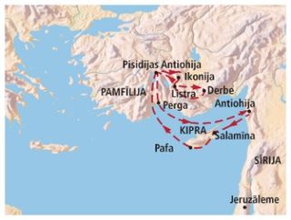 karte, Pāvila pirmais misionāra ceļojums