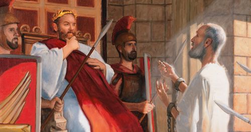 Paul speaking to King Agrippa