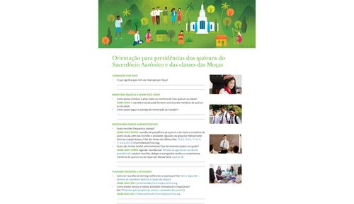 orientação para presidência de quórum e presidência de classe