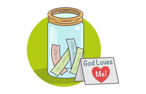 jar with papers inside