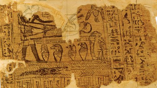 Papyrus fragment showing part of “A Facsimile from the Book of Abraham, No. 1”