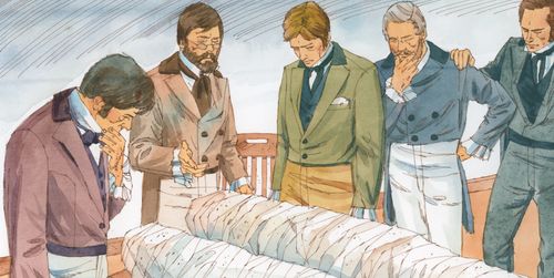 man presenting mummies to Joseph