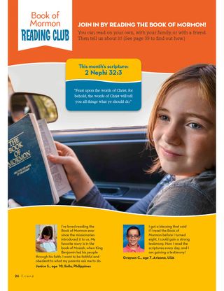picture of a girl reading Book of Mormon