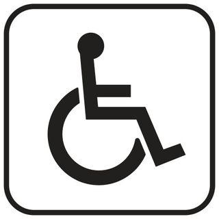 shenja e një njeriu në karrocë invalidi