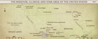 map of Missouri, Illinois, and Iowa areas
