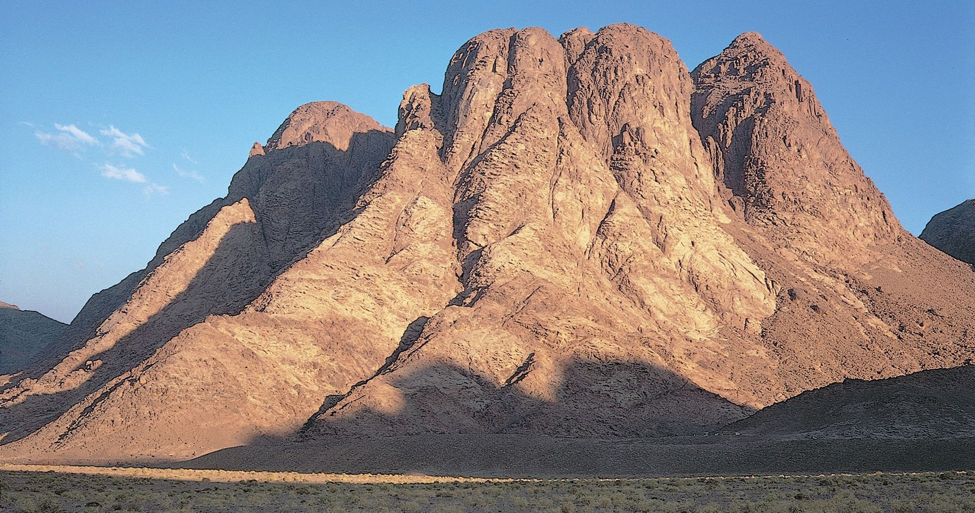 Morning light on the traditional site of Mount Sinai in Egypt.