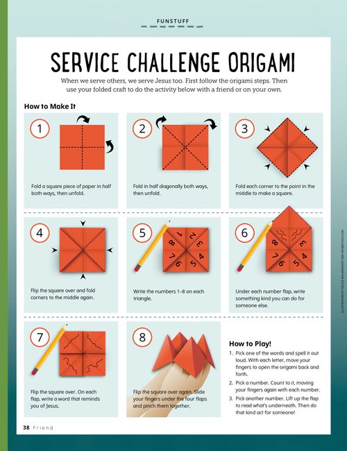 Activity PDF of the steps to make a paper origami craft