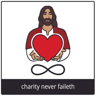 charity never faileth gospel symbol