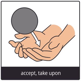 accept, take upon gospel symbol