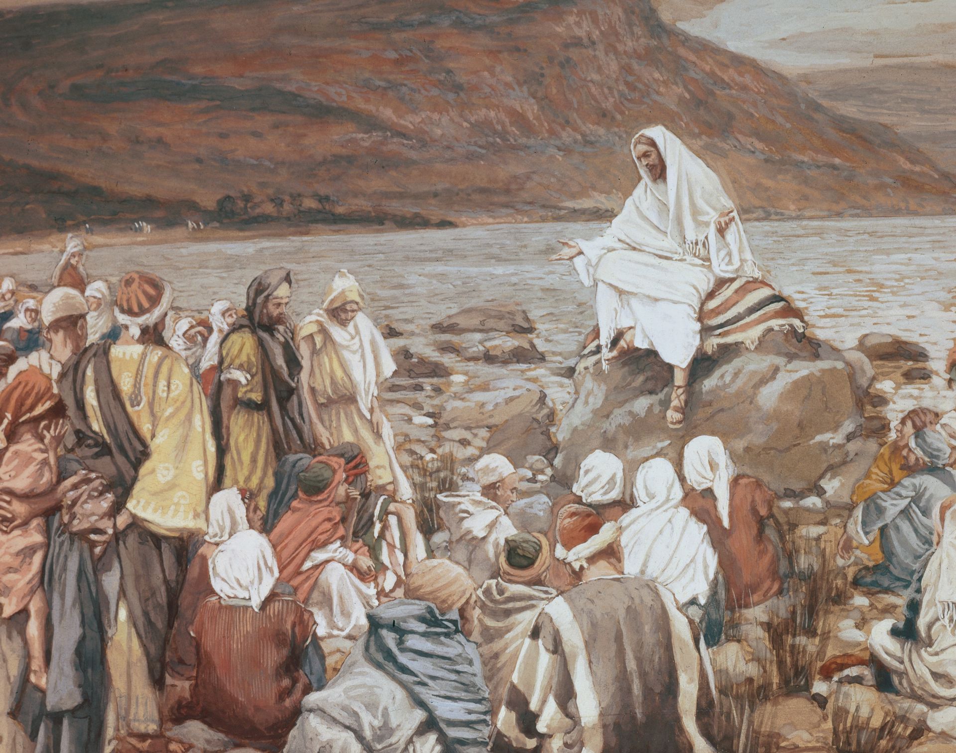 Jesus Teaching the People by the Seashore, by James Tissot
