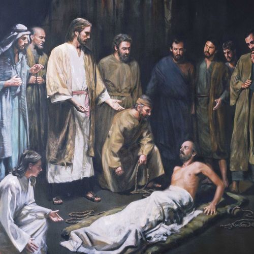 Cristo curando o homem aflito com paralisia