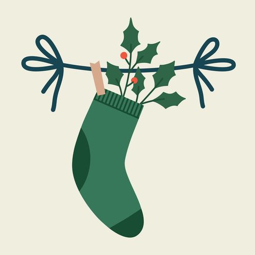 a green Christmas stocking