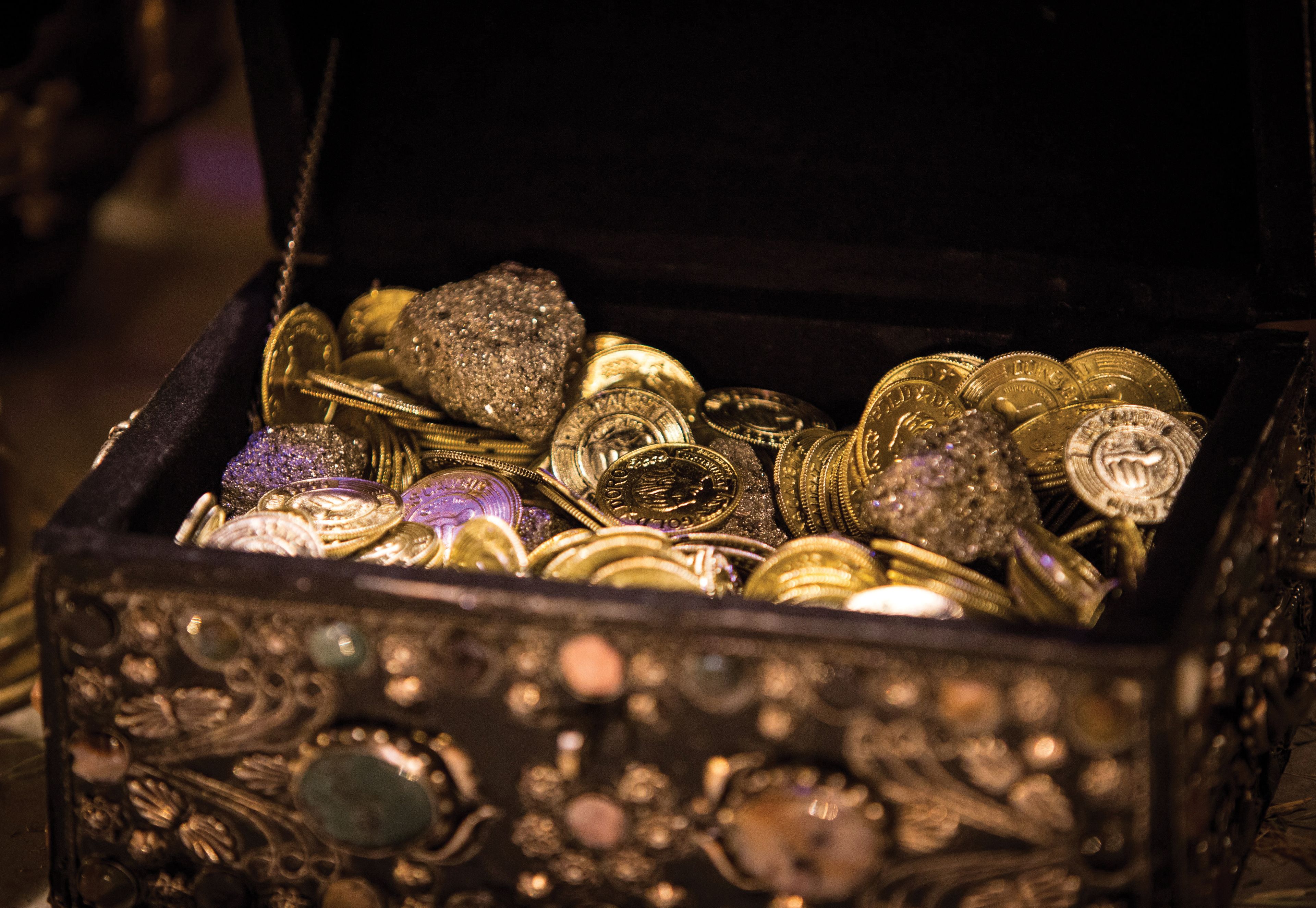 A small chest filled with treasure.